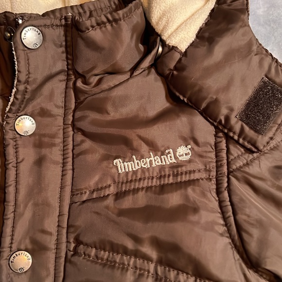 🥳 Host Pick 🥳 - Timberland Kids Parks Snap Front Removable Hood Jacket size 12M - Picture 2 of 16